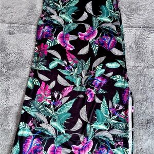 NWT Camdoria Tropical Floral Flower Maxi Dress Size Medium Beach Hawaiian Summer
